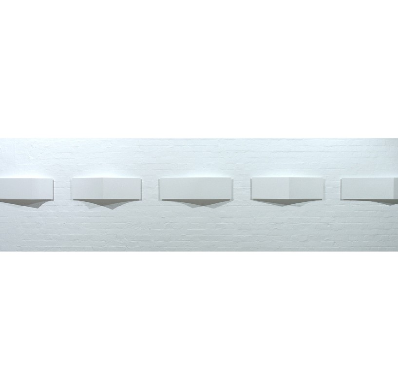 Variations on Light and Edge | 2002 | Acrylic on wood | 5 panels, each 30 x 100 cm (varying depth)