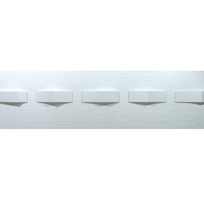Variations on Light and Edge | 2002 | Acrylic on wood | 5 panels, each 30 x 100 cm (varying depth)